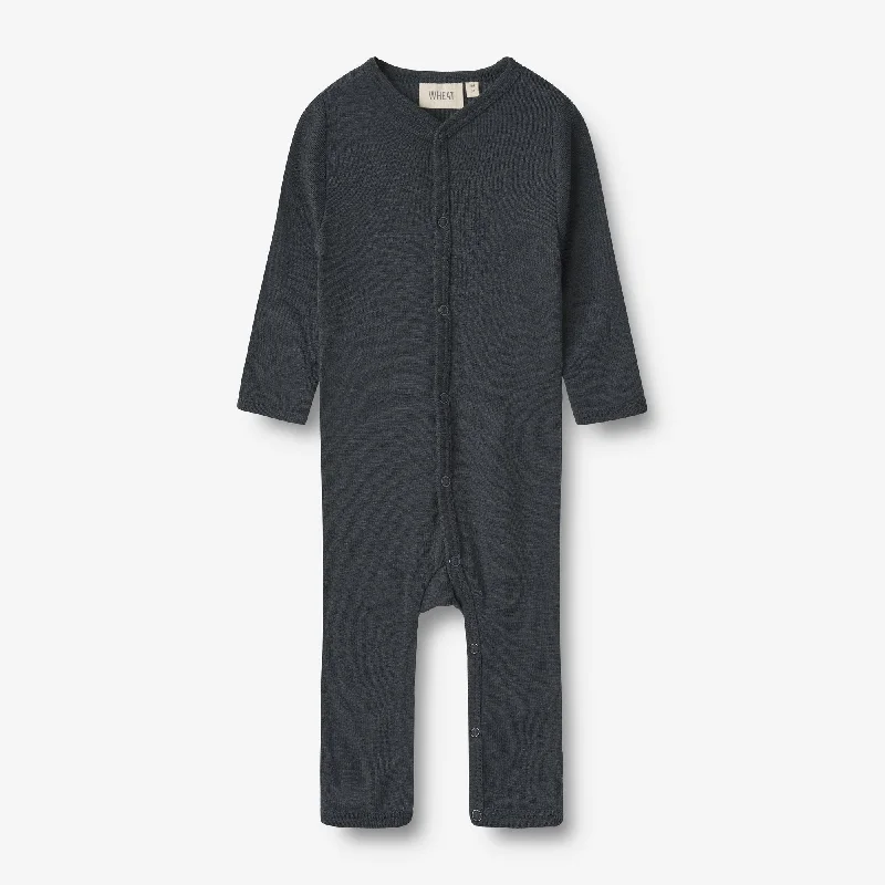 Wool Jumpsuit L/S Dusty - navy